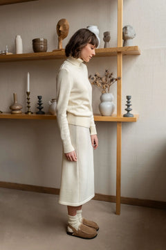 Extra fine merino turtleneck sweater, back view