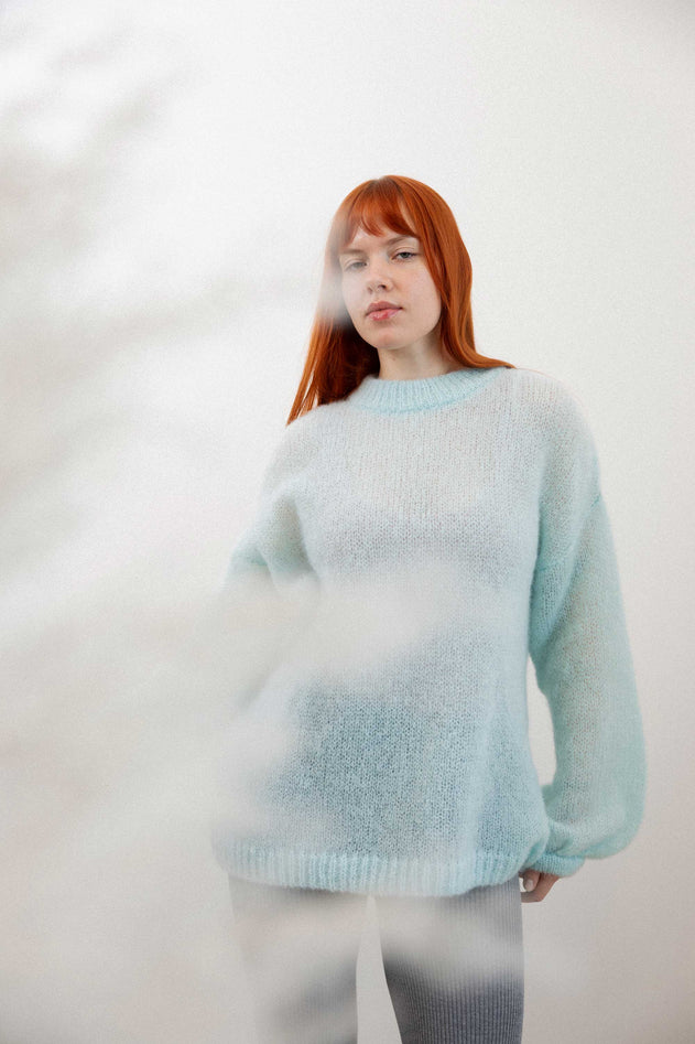 Close-up of mohair knit texture