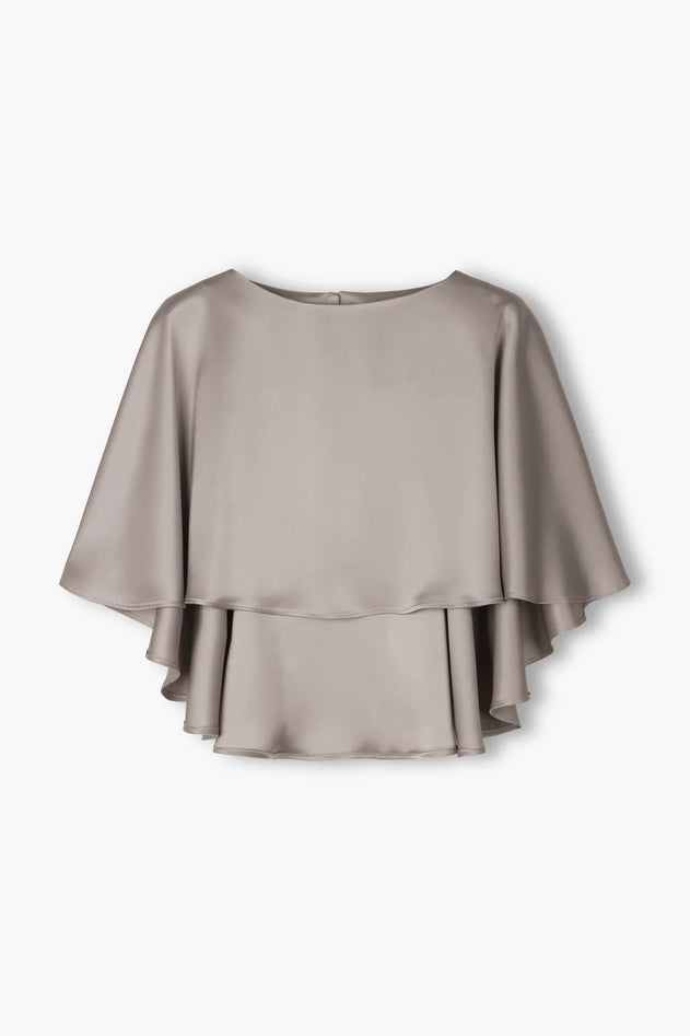 Original Story nougat satin cape, back detail