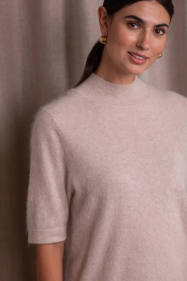 Close-up of cashmere knit texture