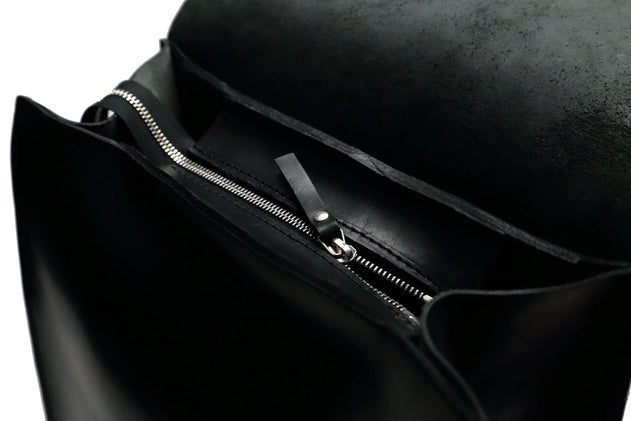 Leather Backpack Mod 120 Cuoio Black