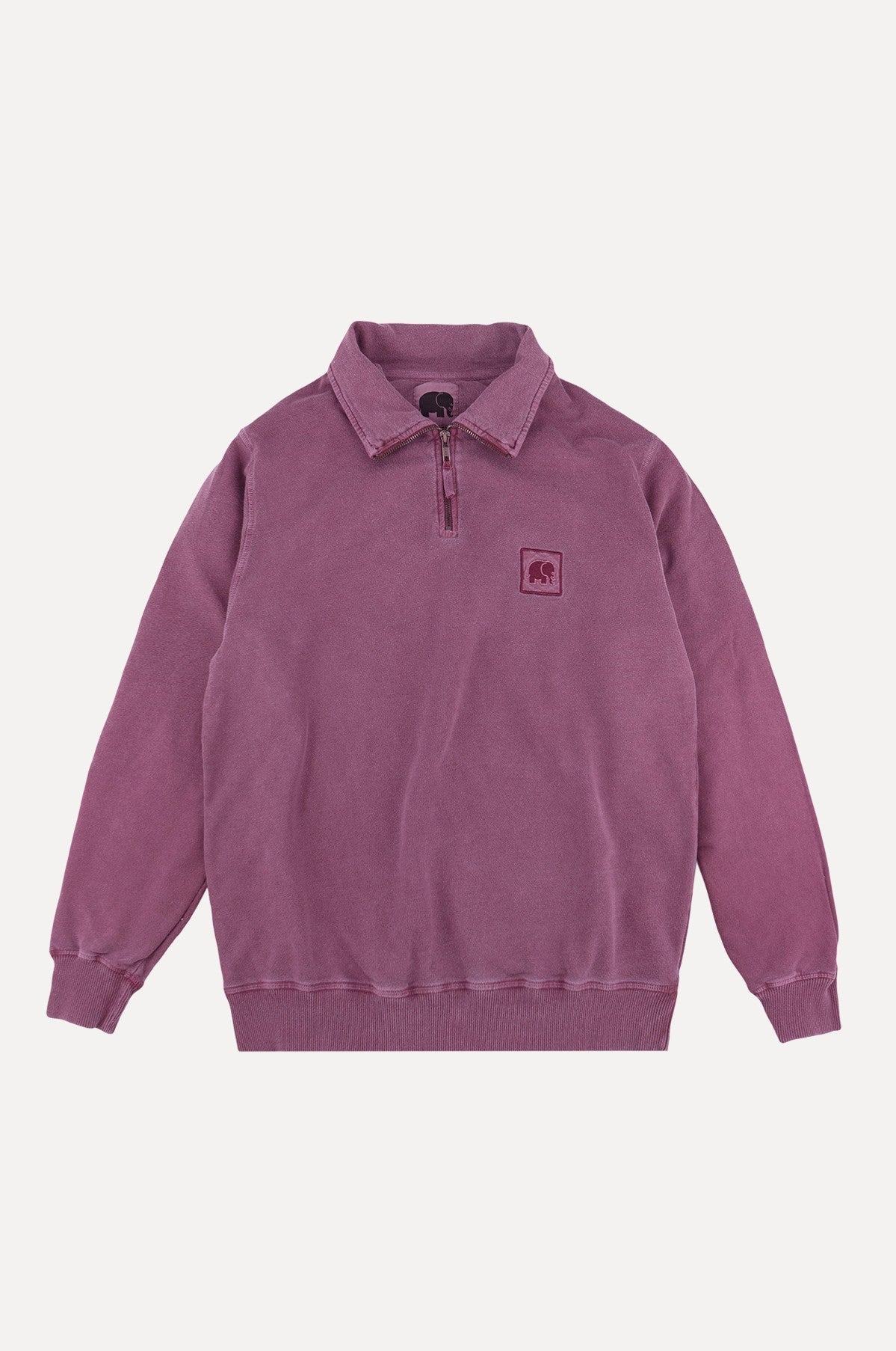 Men's Sauce Pigment Quarter Zip Sweater Garnacha Red