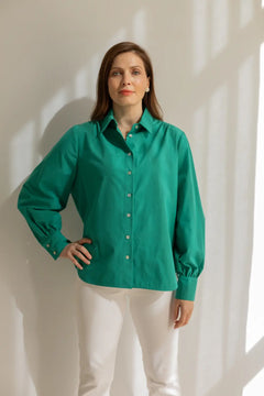 Noel Button-up Shirt Emerald Green