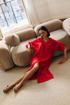 Mathilde Kimono Dress Red