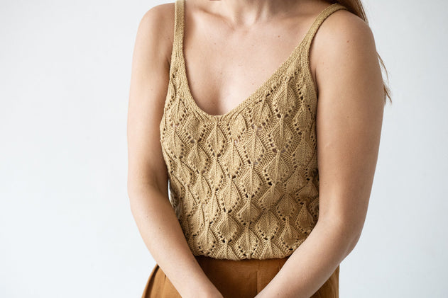 Basile Openwork Tank Top Mustard