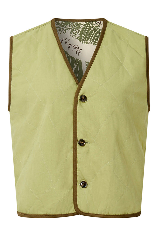 Wave Organic Cotton Reversible Vest Sage/Green