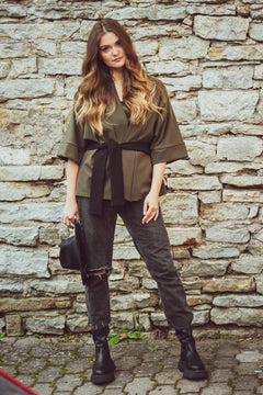 Nola Kimono Jacket Khaki
