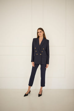 Double-Breasted Blazer Navy Blue