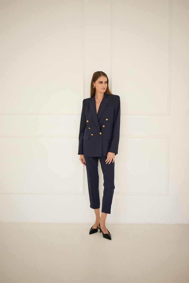 Double-Breasted Blazer Navy Blue