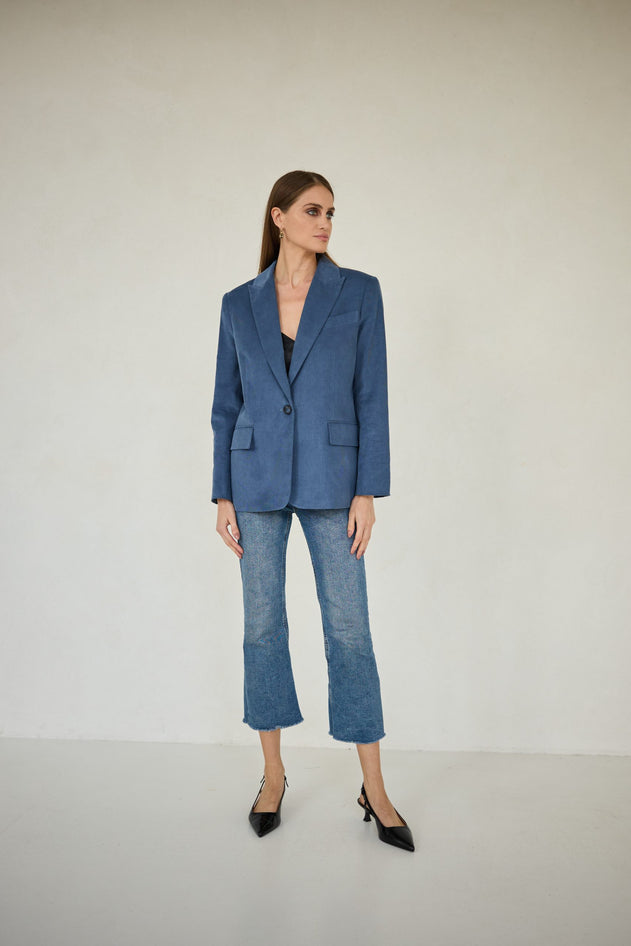 Corduroy Blazer Denim Blue