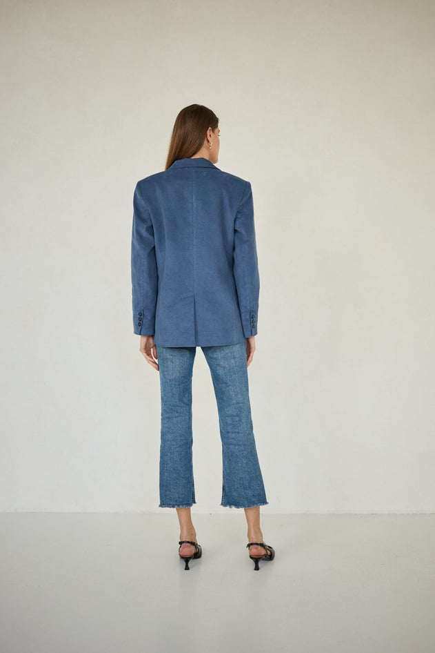 Corduroy Blazer Denim Blue