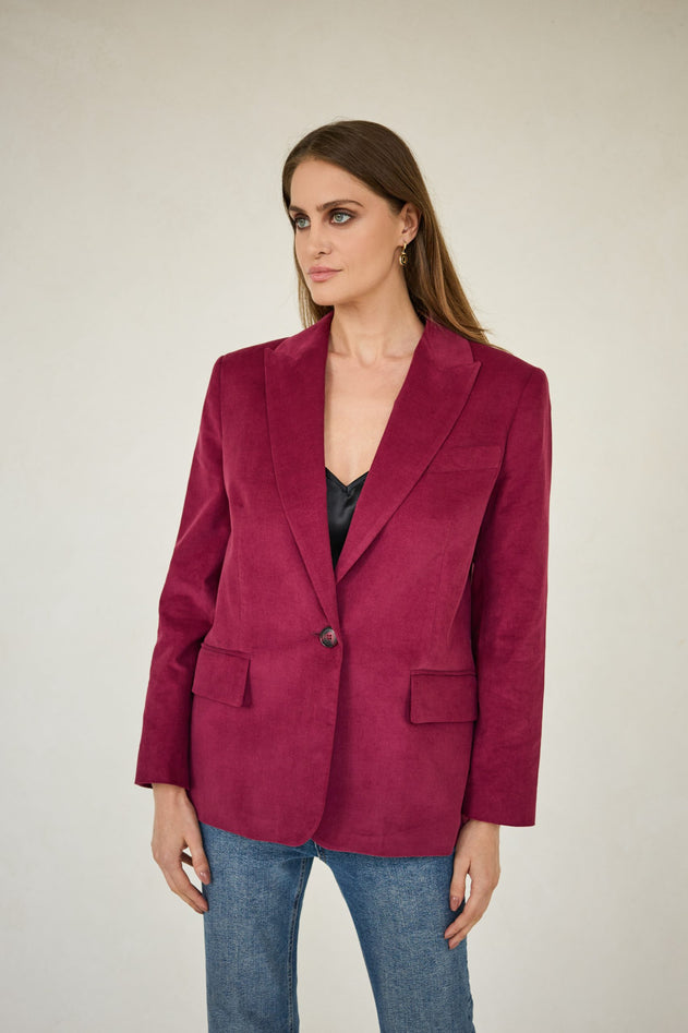 Corduroy Blazer Burgundy