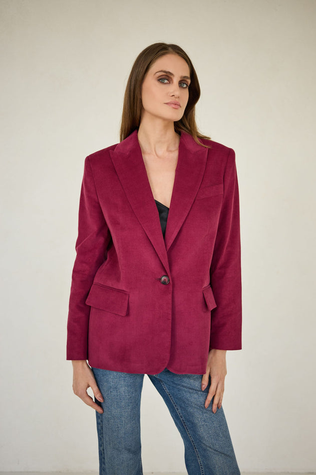 Corduroy Blazer Burgundy