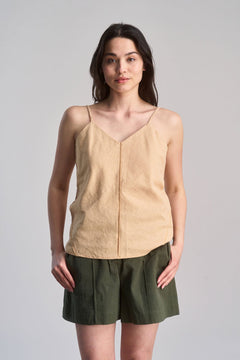 Fleur Organic Linen Cotton Camisole Sand