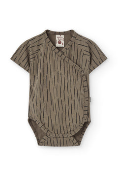 Baby's Haruka Kimono Bodysuit Brown Bark