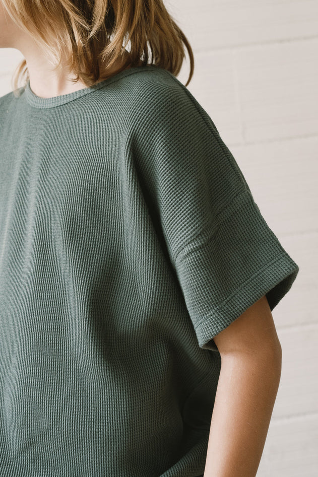 Kids' Haco Waffle Oversized T-Shirt Blue