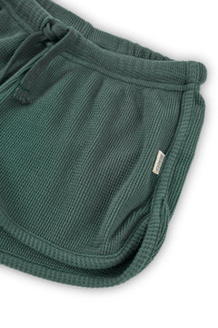 Kid's Huali Waffle Organic Cotton Shorts Blue