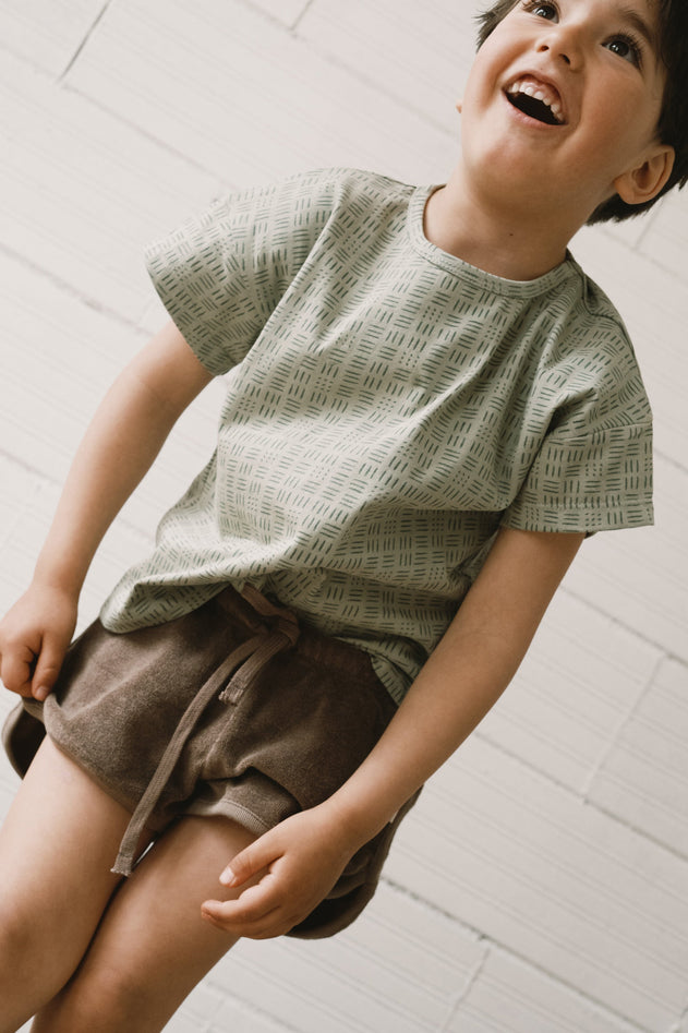Kid's Huali Terry Shorts Brown
