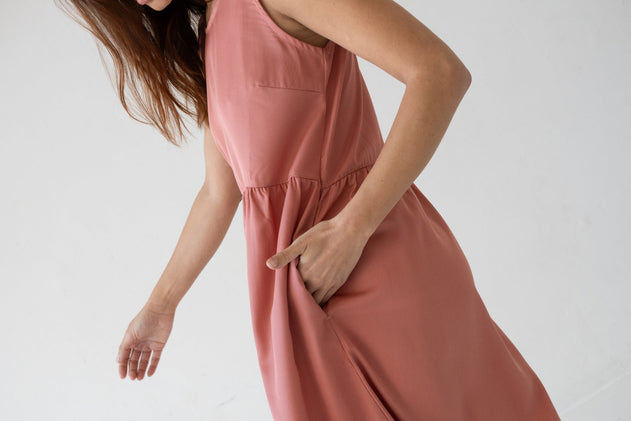 Hazel Tenzel Strap Dress Pink