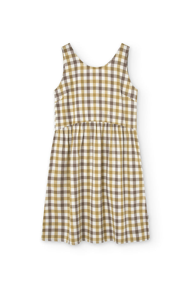 Hazel Strap Dress Yellow Vichy