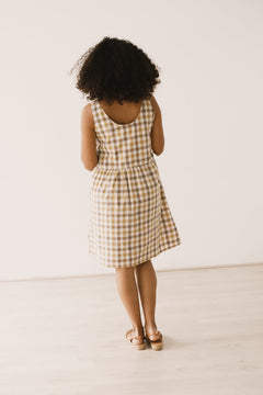 Hazel Strap Dress Yellow Vichy