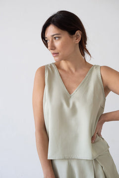 Holly Tencel Strap Top Jade Green