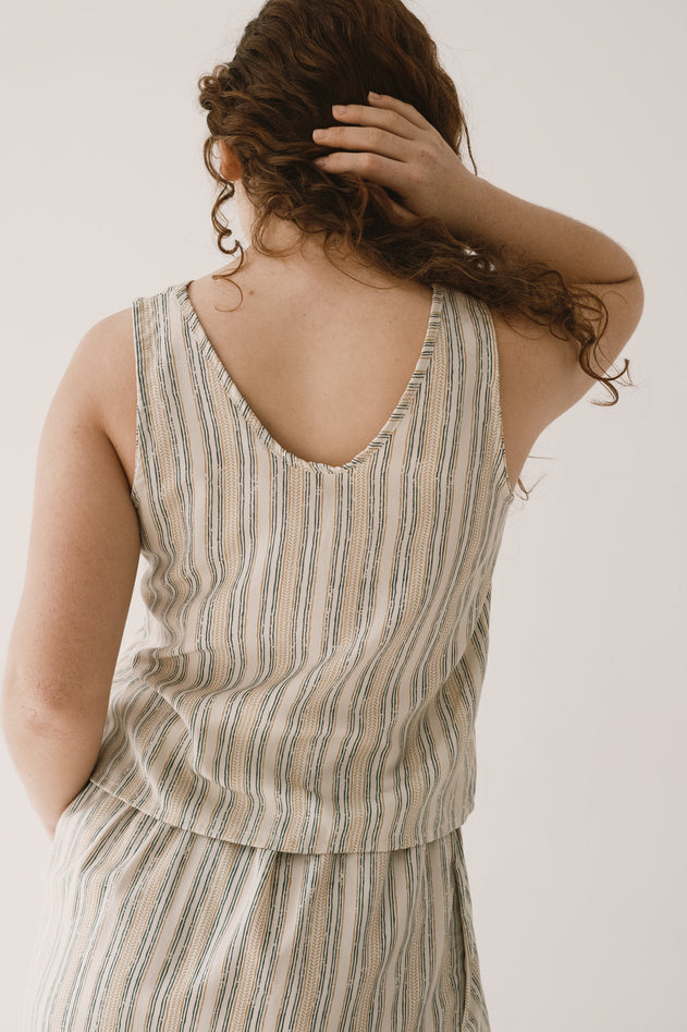 Holly Tencel Strap Top Trace Print