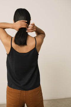 Heloise Tencel Tank Top Navy Blue