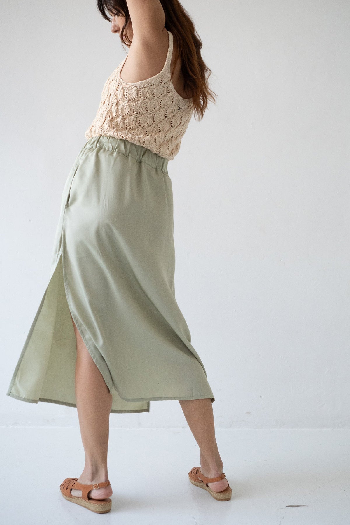Halia Tencel Midi Skirt Green