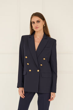 Double-Breasted Blazer Navy Blue