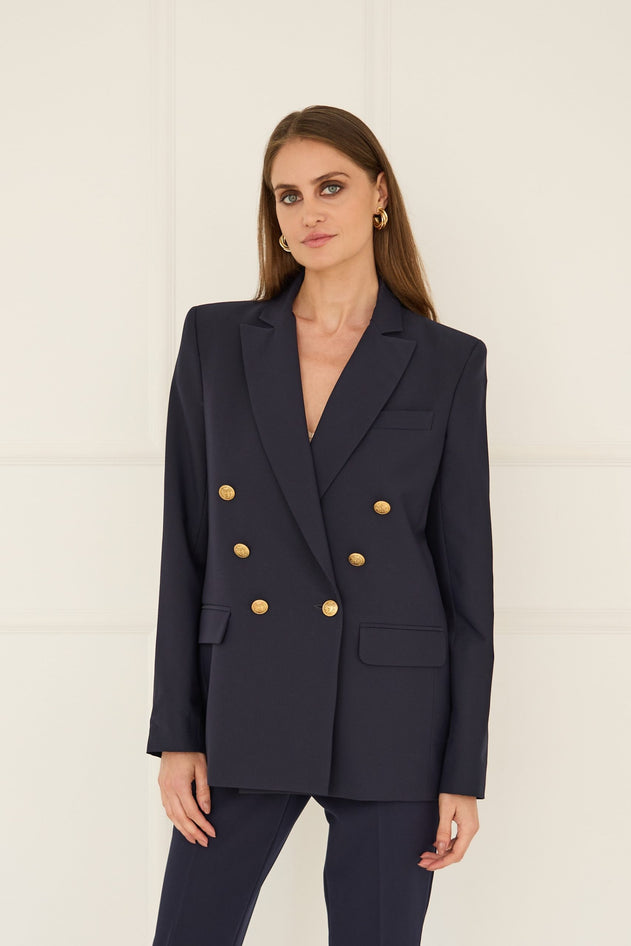 Double-Breasted Blazer Navy Blue