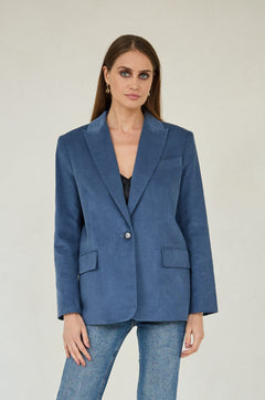 Corduroy Blazer Denim Blue
