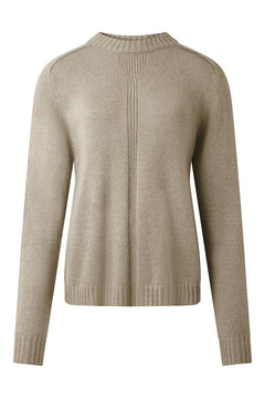 Beige merino wool sweater, front view