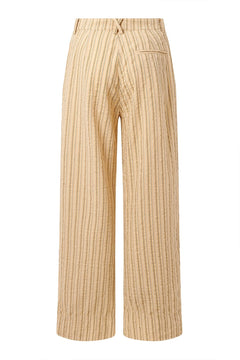 Lion Organic Cotton Trousers Oat Stripe