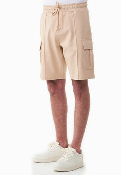 Men's Piqué Cargo Sweatshorts Soft Beige