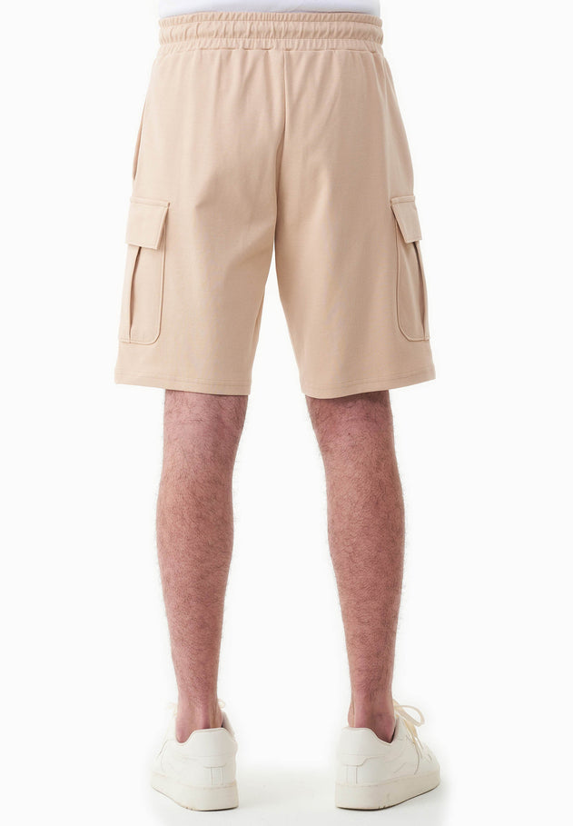 Men's Piqué Cargo Sweatshorts Soft Beige
