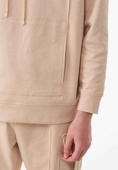 Men's Organic Cotton Pique Hoodie Soft Beige