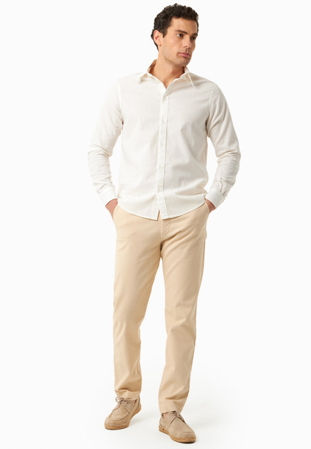 Miesten Housut Luomupuuvilla Beige