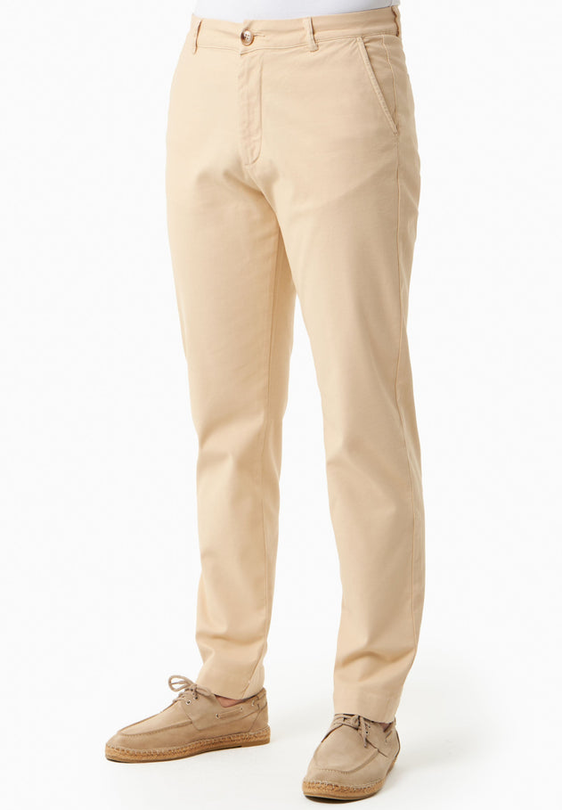 Miesten Housut Luomupuuvilla Beige