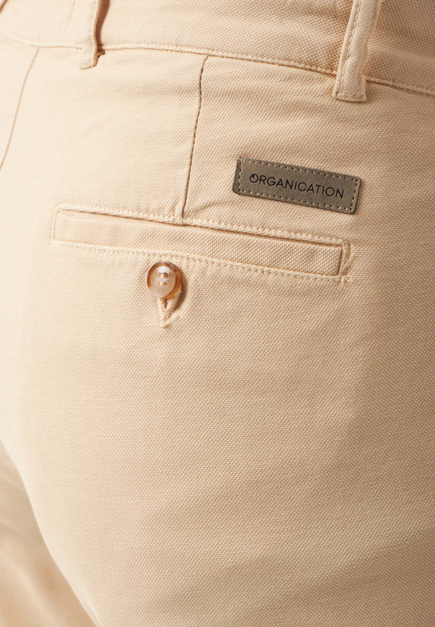 Miesten Housut Luomupuuvilla Beige