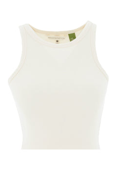 Sonnia Cropped Organic Cotton Rib Top Off White