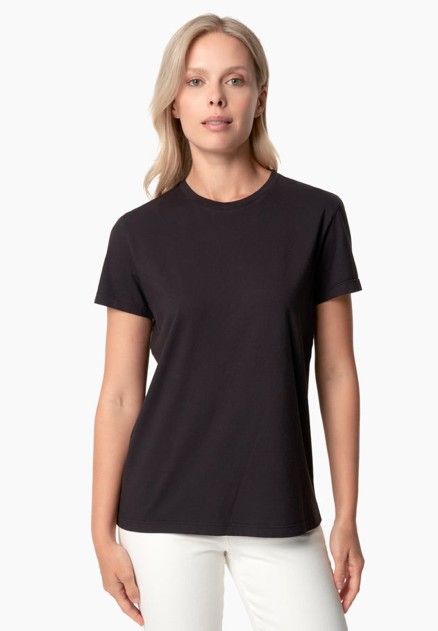Tennur Women's Basic Round Neck T-Shirt Black
