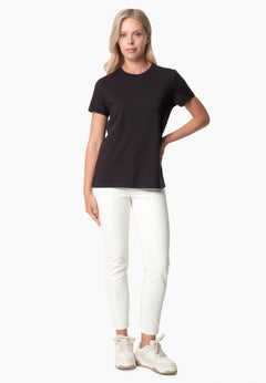 Tennur Women's Basic Round Neck T-Shirt Black