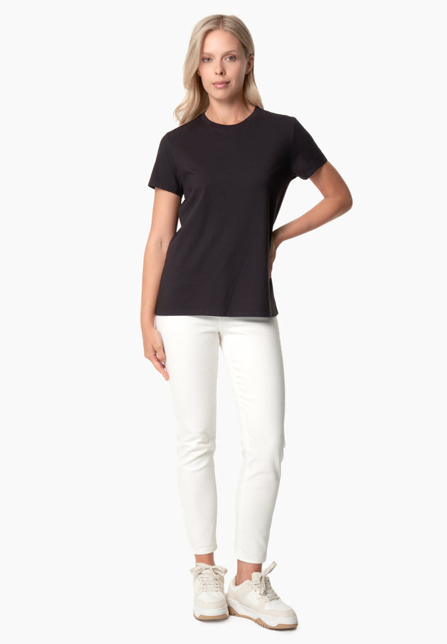 Tennur Women's Basic Round Neck T-Shirt Black