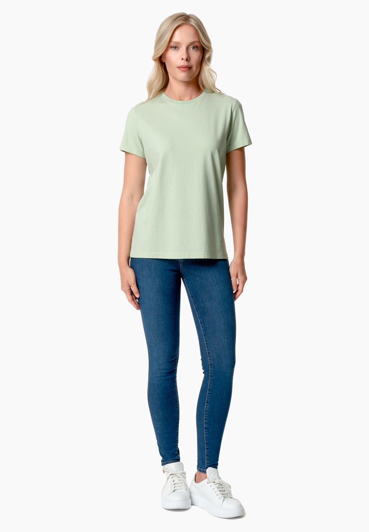 Tennur Women's Basic Round Neck T-Shirt Foam Green