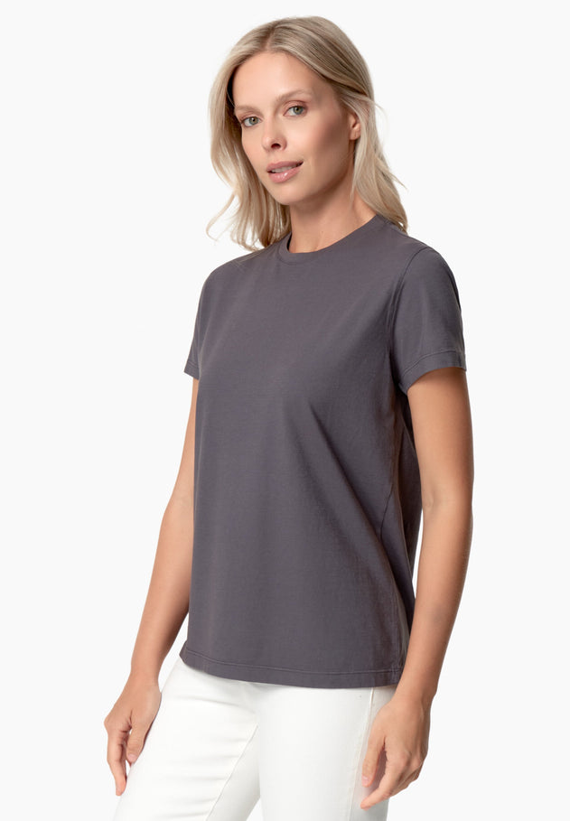 Women's Basic Round Neck T-Shirt Grey
