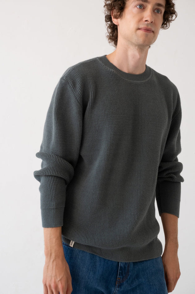 Men's Tam Organic Cotton Sweater Hydrangea blue