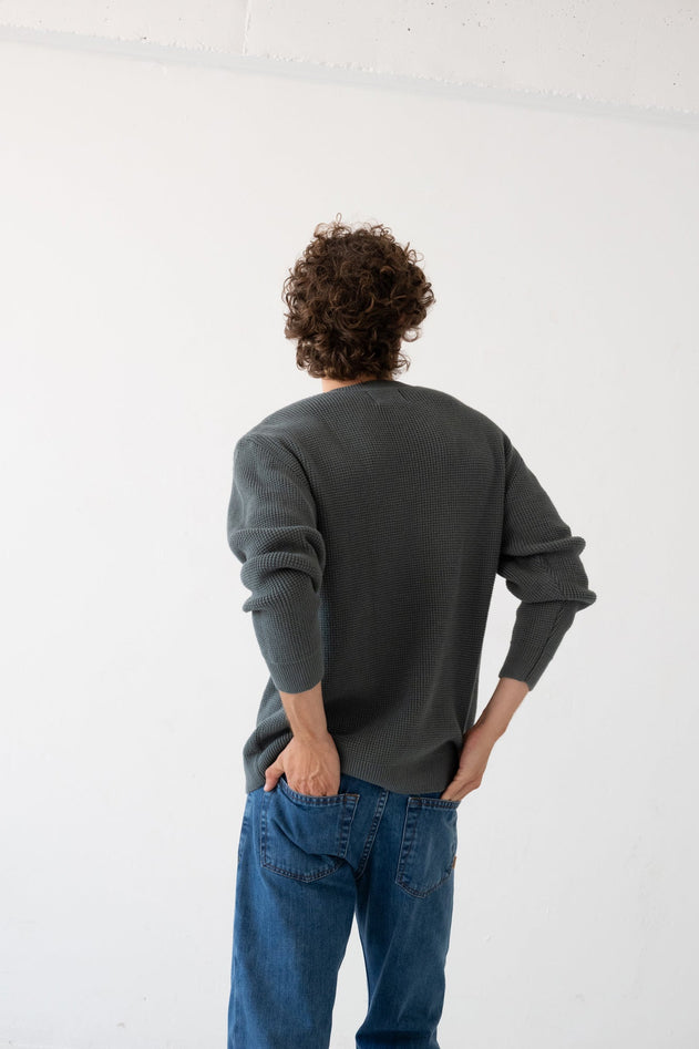 Men's Tam Organic Cotton Sweater Hydrangea blue
