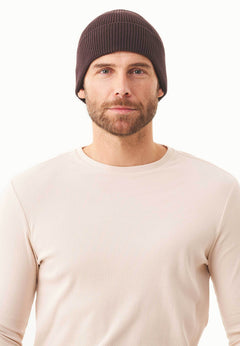 Knitted Organic Cotton Beanie Espresso
