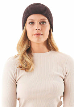 Knitted Organic Cotton Beanie Espresso